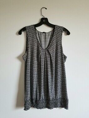 Maurices Black and White Printed Sleeveless Tank